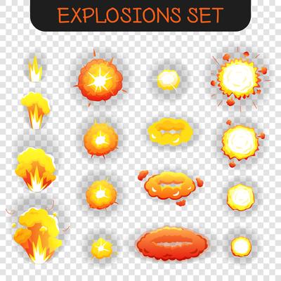Cartoon Explosion Transparent Set
