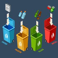 Waste Management Isometric Concept vector