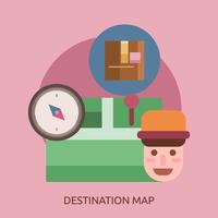 Destino Mapa Conceptual Ilustración Diseño vector