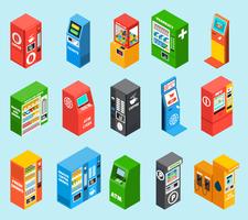 Vending Dispensing Machines Isometric Icons Collection vector
