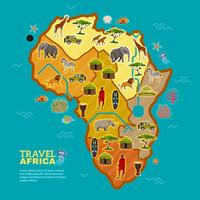 Cartel de viajes a Africa vector