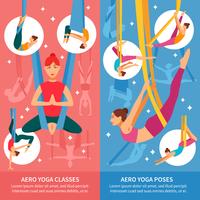conjunto de banners de aero yoga vector