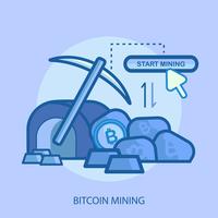 Bitcoin Mining Conceptual illustration Design vector