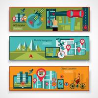 GPS Navigation Banner Set vector