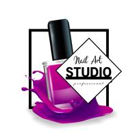 Nail Art studio logo design template. vector