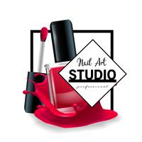 Nail Art studio logo design template. vector