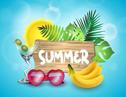 Summer time vector banner design.