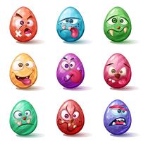 Happy easter cartoon. Set egg icon. vector