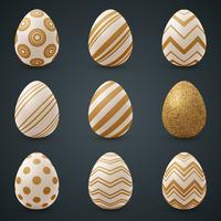 Gold egg and star - seamless template vector