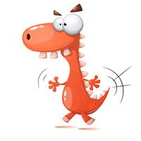 Funny, cute, crazy dinosaur illustration. vector