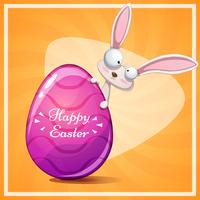 Cute rabbit Happy Easter vector