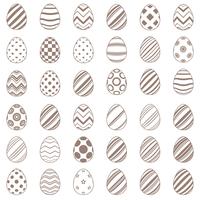 Line simple set egg icon vector