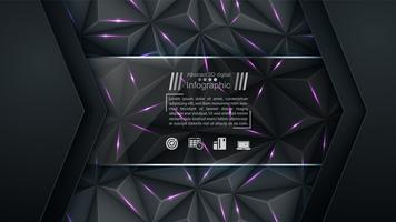 Business paper template - origami background. vector