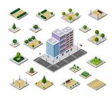 Isometric 3D set park vector