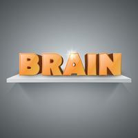 Brain 3d business infographics on the shelf. vector