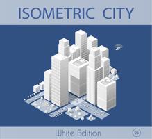 La ciudad isométrica con rascacielos. vector