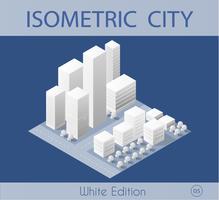 La ciudad isométrica con rascacielos. vector