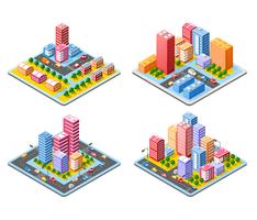 Colorful 3D isometric city vector