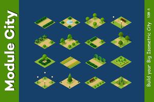 Isometric 3D set park vector