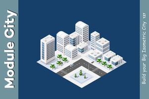 Winter isometric city vector