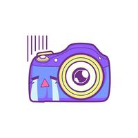 cute camera sticker emoticon vector