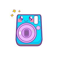 cute camera sticker emoticon vector