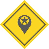 Starred Location Icon Design vector