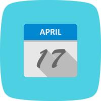 April 17th Date on a Single Day Calendar vector