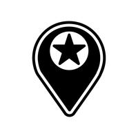 Starred Location Icon Design vector