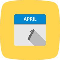 April 1st Date on a Single Day Calendar vector