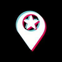 Starred Location Icon Design vector