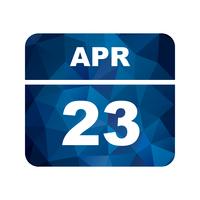 April 23rd Date on a Single Day Calendar vector