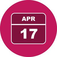 April 17th Date on a Single Day Calendar vector