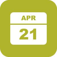 April 21st Date on a Single Day Calendar