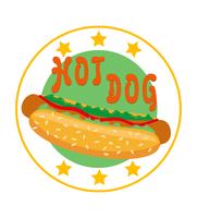 logo hot dog for fast food vector illustration