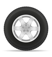 neumático de rueda de coche de la ilustración de vector de disco