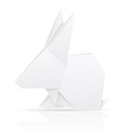 origami paper rabbit vector illustration