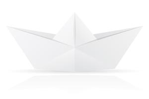 Ilustración de vector de origami papel barco