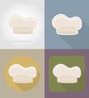 cook cap objects and equipment for the food vector illustration