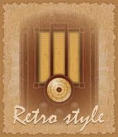 retro style poster old radio vector illustration