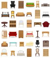 conjunto de iconos muebles vector illustration