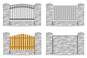 brick fence vector illustration