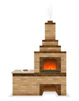 barbecue oven built of bricks vector illustration