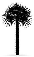 palm tree black outline silhouette vector illustration