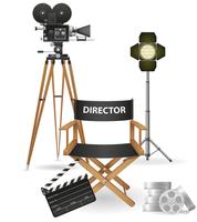 set icons cinematography cinema and movie vector illustration