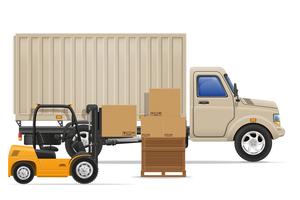 cargo truck delivery and transportation goods concept vector illustration