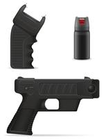 self defense weapon to protect against bandit attacks vector illustration