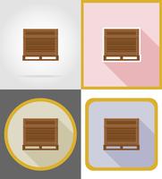 delivery wooden box flat icons vector illustration