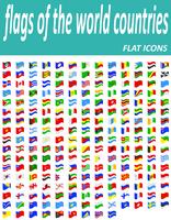 set flags of the world countries flat icons vector illustration