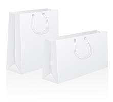 conjunto de ilustración de vector de bolsa de shoping de papel en blanco blanco